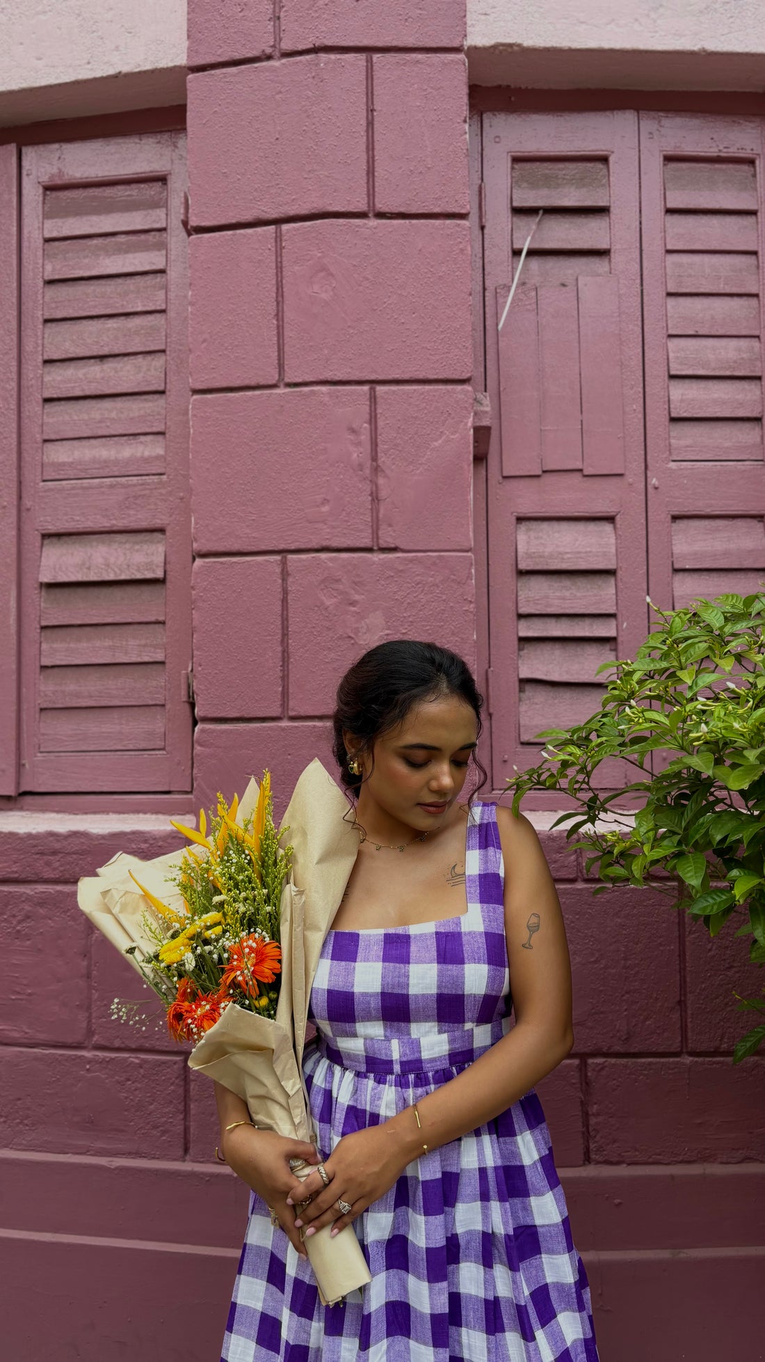 Checkmate Dress - Purple