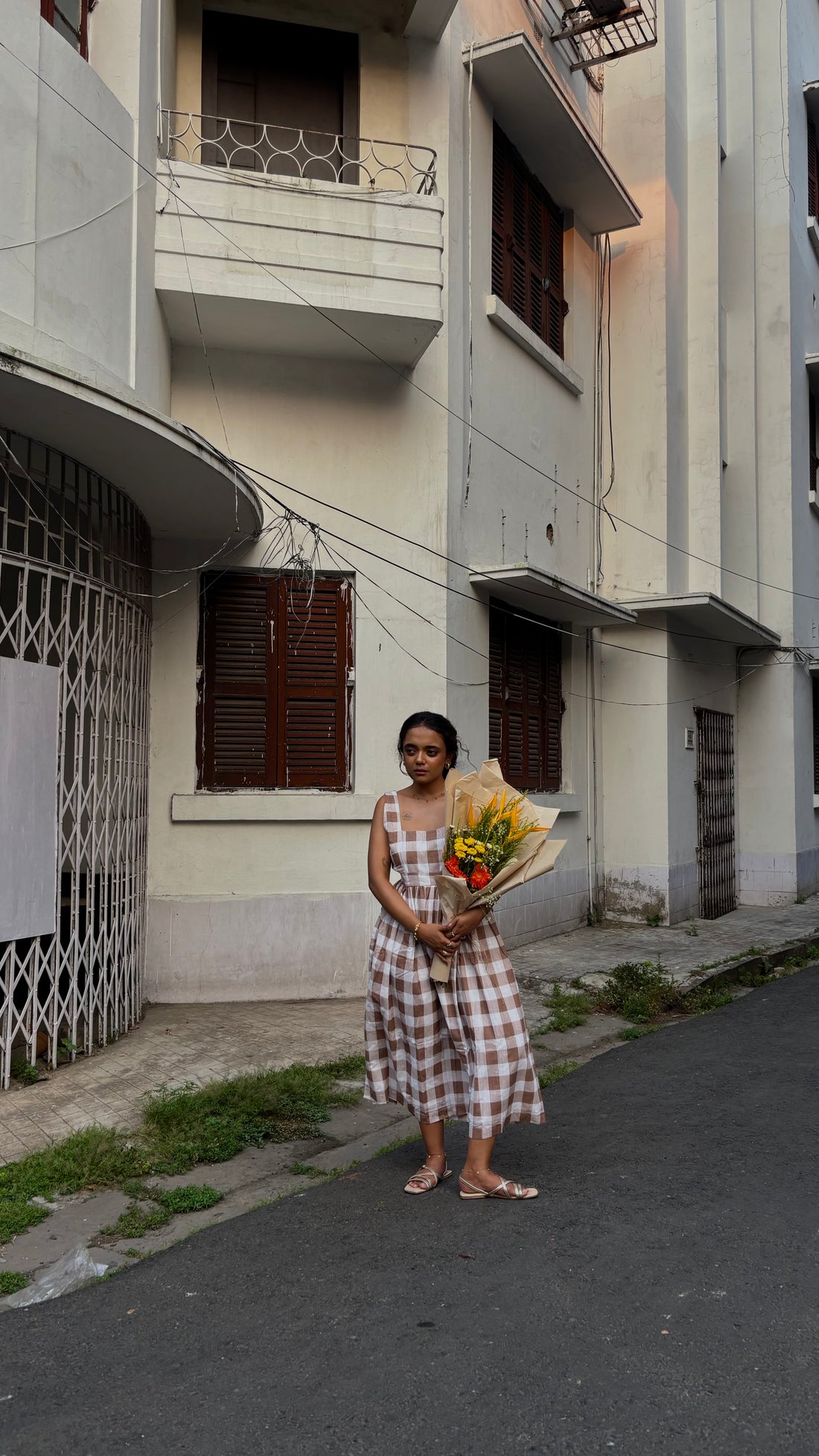 Checkmate Dress - Taupe