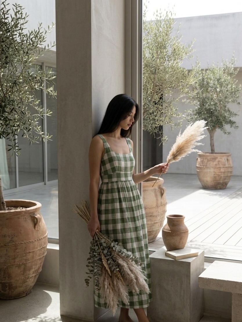 Checkmate Dress - Green