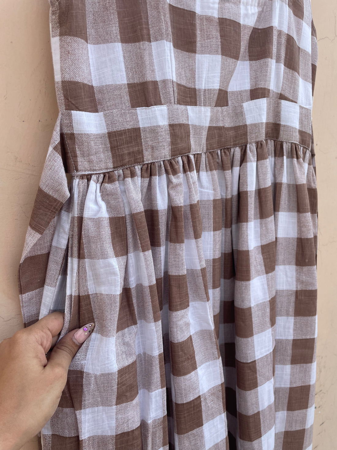 Checkmate Dress - Taupe