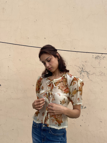 Delilah Top | Organza | Yellow