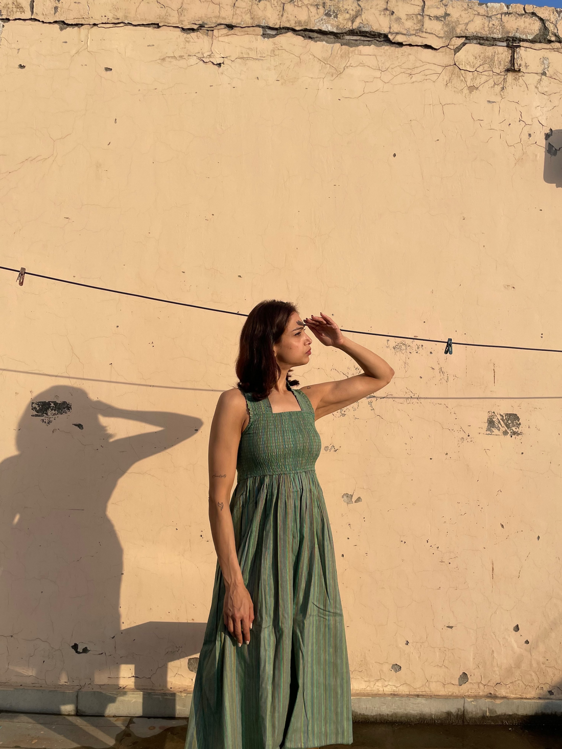 Ava Dress | Khadi | Green